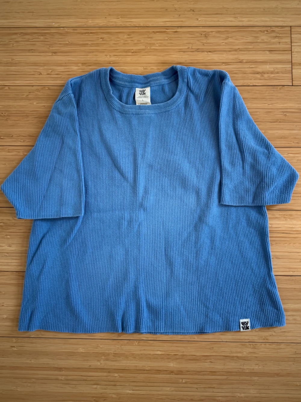 Lucy & Yak Blue Short Sleeve Ribbed Tee